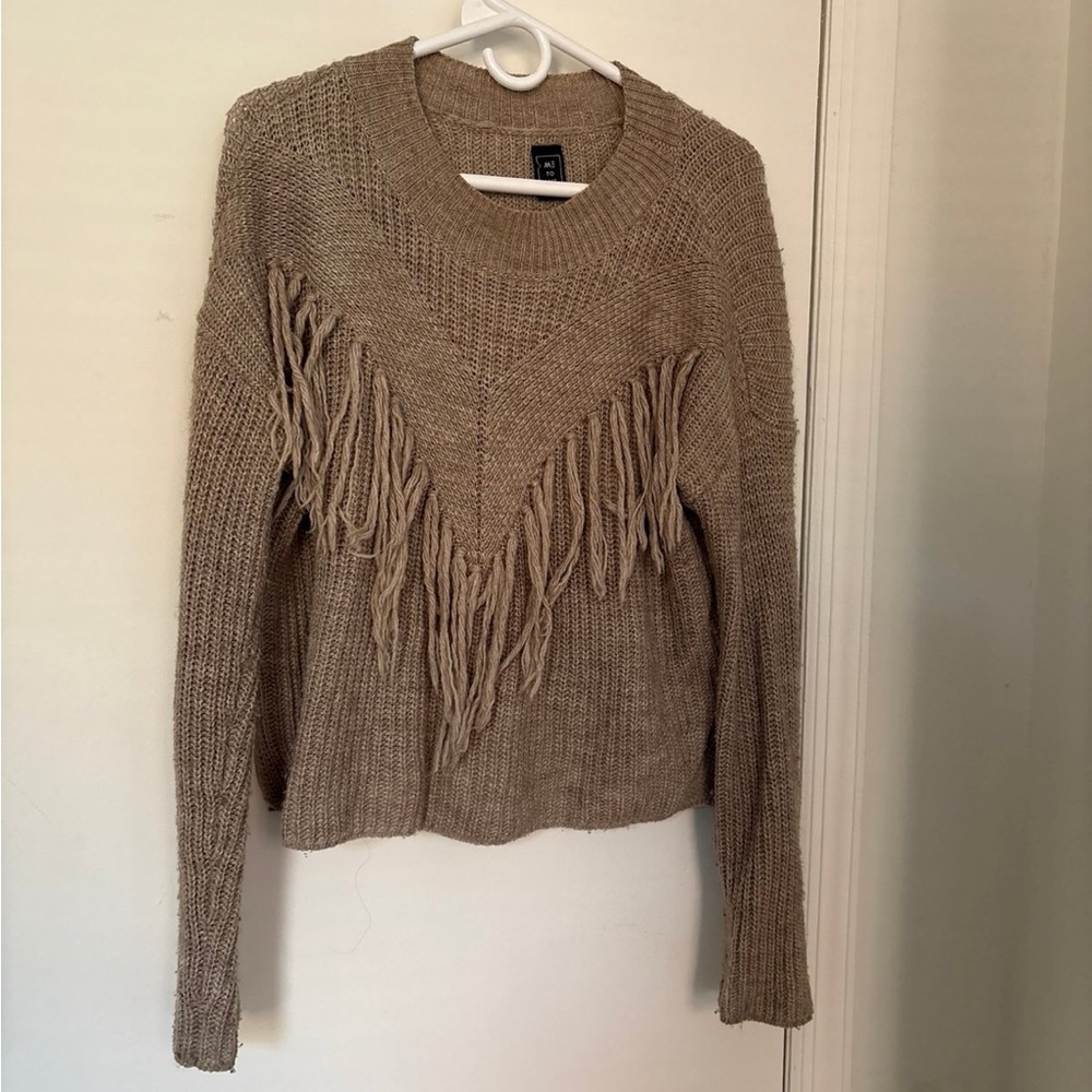 Tan Fringe Sweater